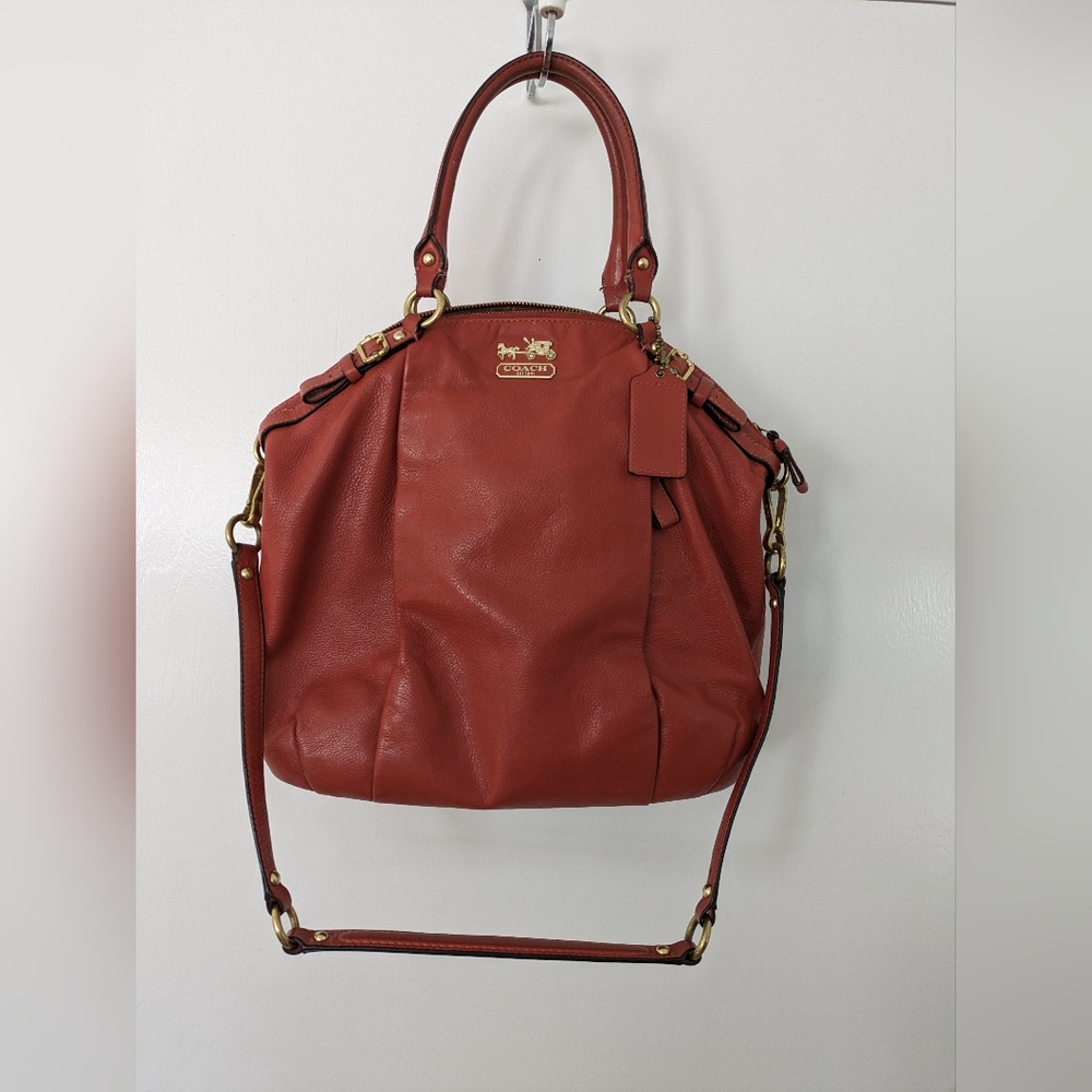 Coach Leather Madison Lindsey Bag in Persimmon